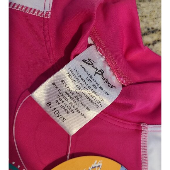 NEW SunBusters Girl's 8-10 Rash Guard Swimwear Shirt Short Sleeve UPF50 Koala - Picture 4 of 11